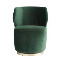 FRU11 Poppy Chair Forest Velvet Champagne Swivel Angle 1 View