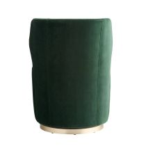 FRU11 Poppy Chair Forest Velvet Champagne Swivel Side View