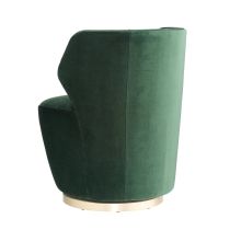 FRU11 Poppy Chair Forest Velvet Champagne Swivel Back View 