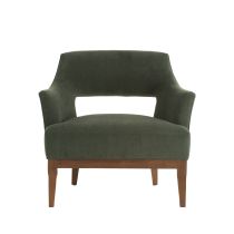 FRU12 Laurette Chair Pine Performance Chenille Angle 1 View