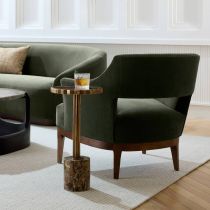 FRU12 Laurette Chair Pine Performance Chenille Enviormental View  2