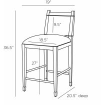 FSI09 Burdock Counter Stool Product Line Drawing