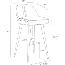 FSI12 Crowley Bar Stool Product Line Drawing