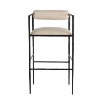 FSI20 Barbana Bar Stool Oxford White Performance Fabric Angle 1 View