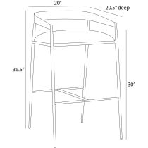FSI22 Ansel Bar Stool Product Line Drawing
