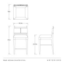 FSI23 Keegan Counter Stool Product Line Drawing