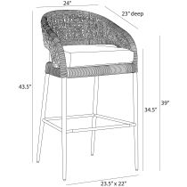 FSS10 Juri Outdoor Bar Stool Product Line Drawing