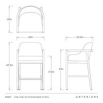 FSS17 Chilton Outdoor Bar Stool Product Line Drawing