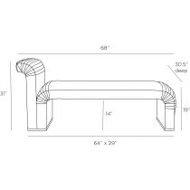 FTU03 Weaver Chaise Polar Bouclé Product Line Drawing