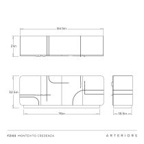 FZI03 Montevito Credenza Product Line Drawing