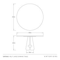 GAFDI02 Melt Large Dining Table Product Line Drawing