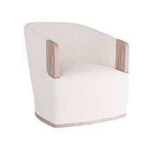 GDFRU01 Reveal Swivel Lounge Chair Bone Linen Angle 2 View
