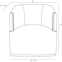 GDFRU01 Reveal Swivel Lounge Chair Bone Linen Product Line Drawing