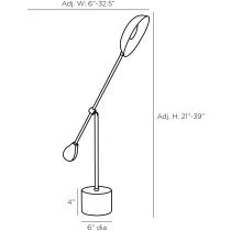 PDC10 Alaric Desk Lamp Product Line Drawing