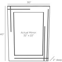 WMI33 Yvette Mirror Product Line Drawing