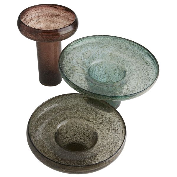 7607 Phoebe Vases, Set of 3 One Each, Smoke, Rose, Teal