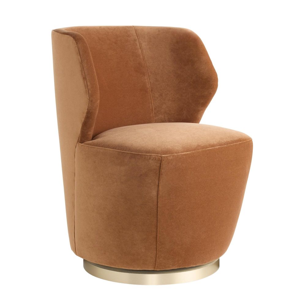 Poppy Chair Cider Velvet Champagne Swivel