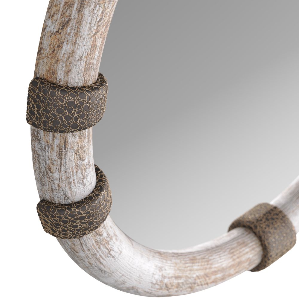 WMI30 Bresnahan Mirror Limewash, Mango Wood