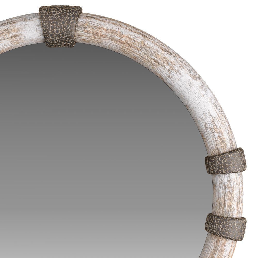 WMI30 Bresnahan Mirror Limewash, Mango Wood