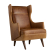 Budelli Wing Chair Cognac Leather Dark Walnut