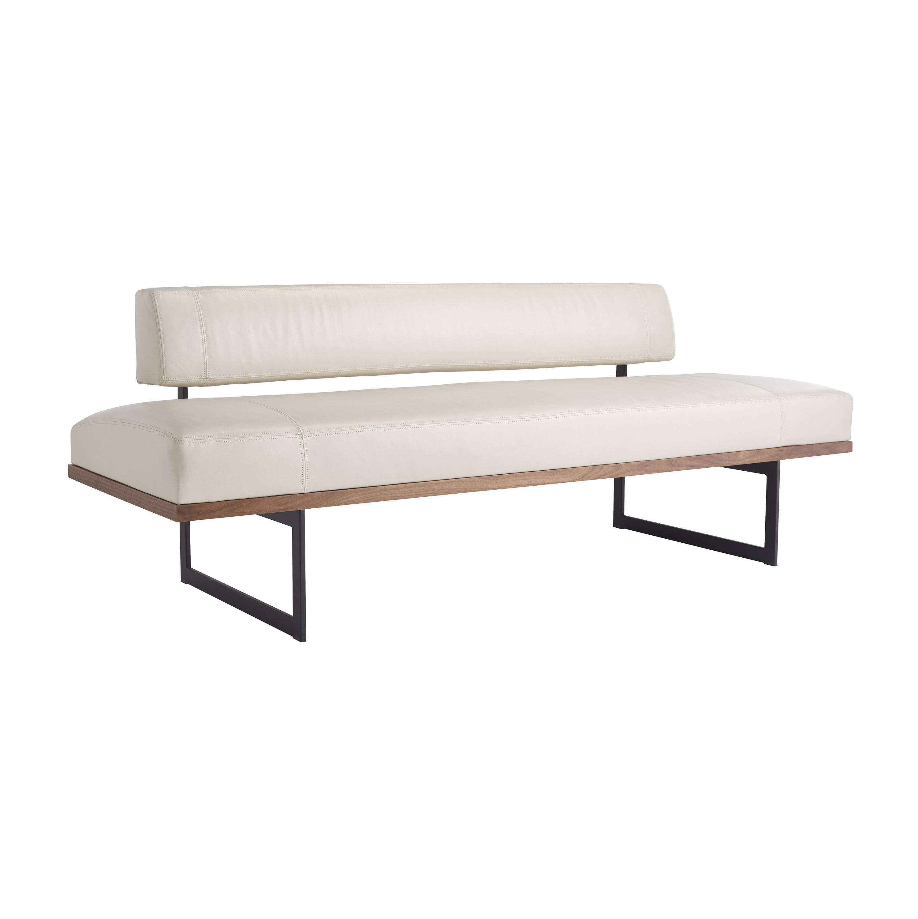 DB8003 - Tuck Bench Ivory Leather - Ivory, Leather