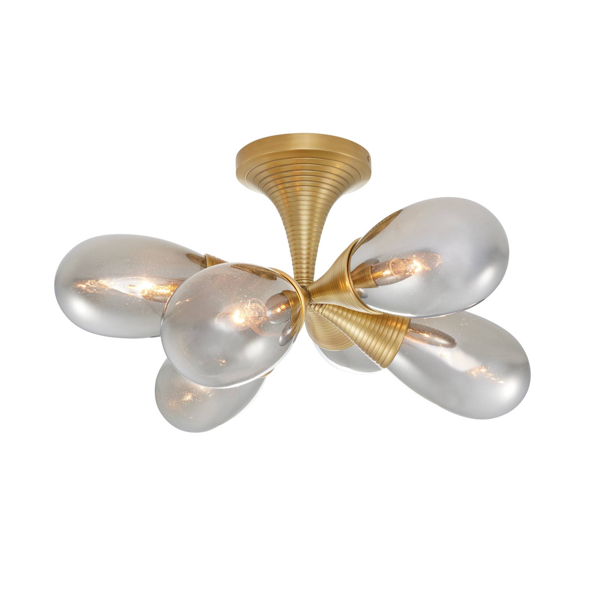 DFC15 - Giselle Flush Mount - Smoke Luster, Seeded Glass