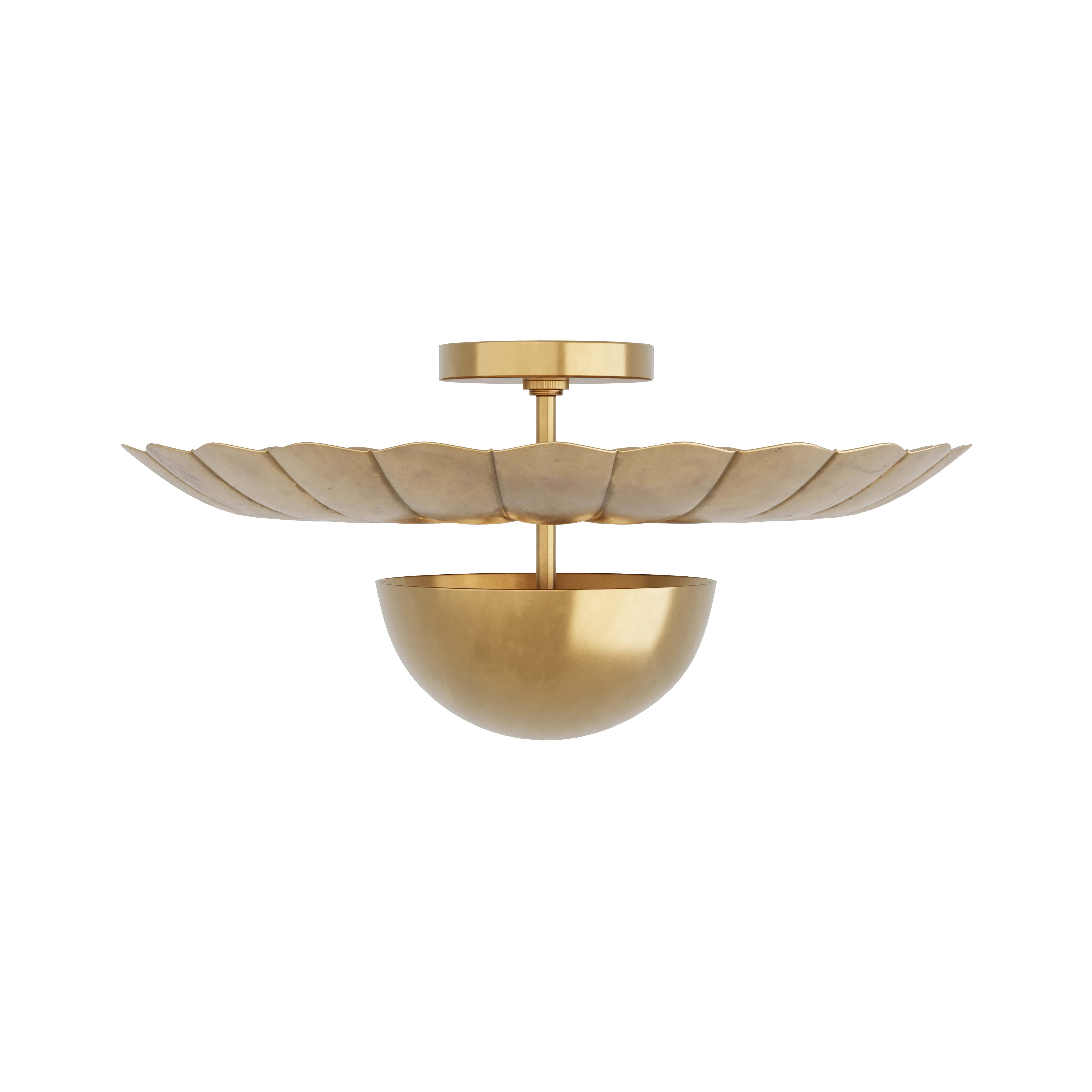 【レア】モカDRSS 天照　ゴールドラッシュ DFI01 - Teresa Flush Mount - Antique Brass, Brass