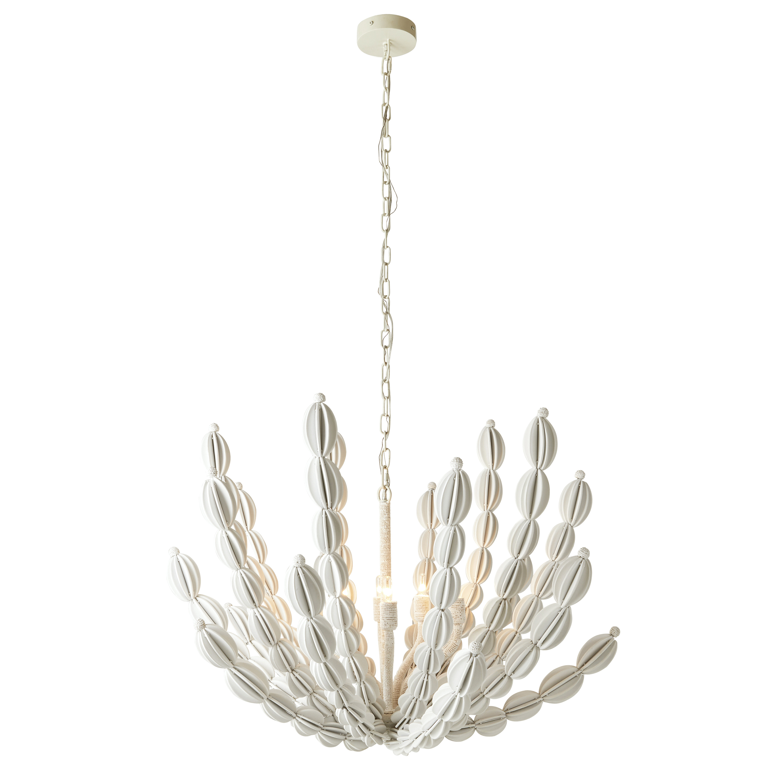 DLS12 - Indi Large Chandelier - White, Wood