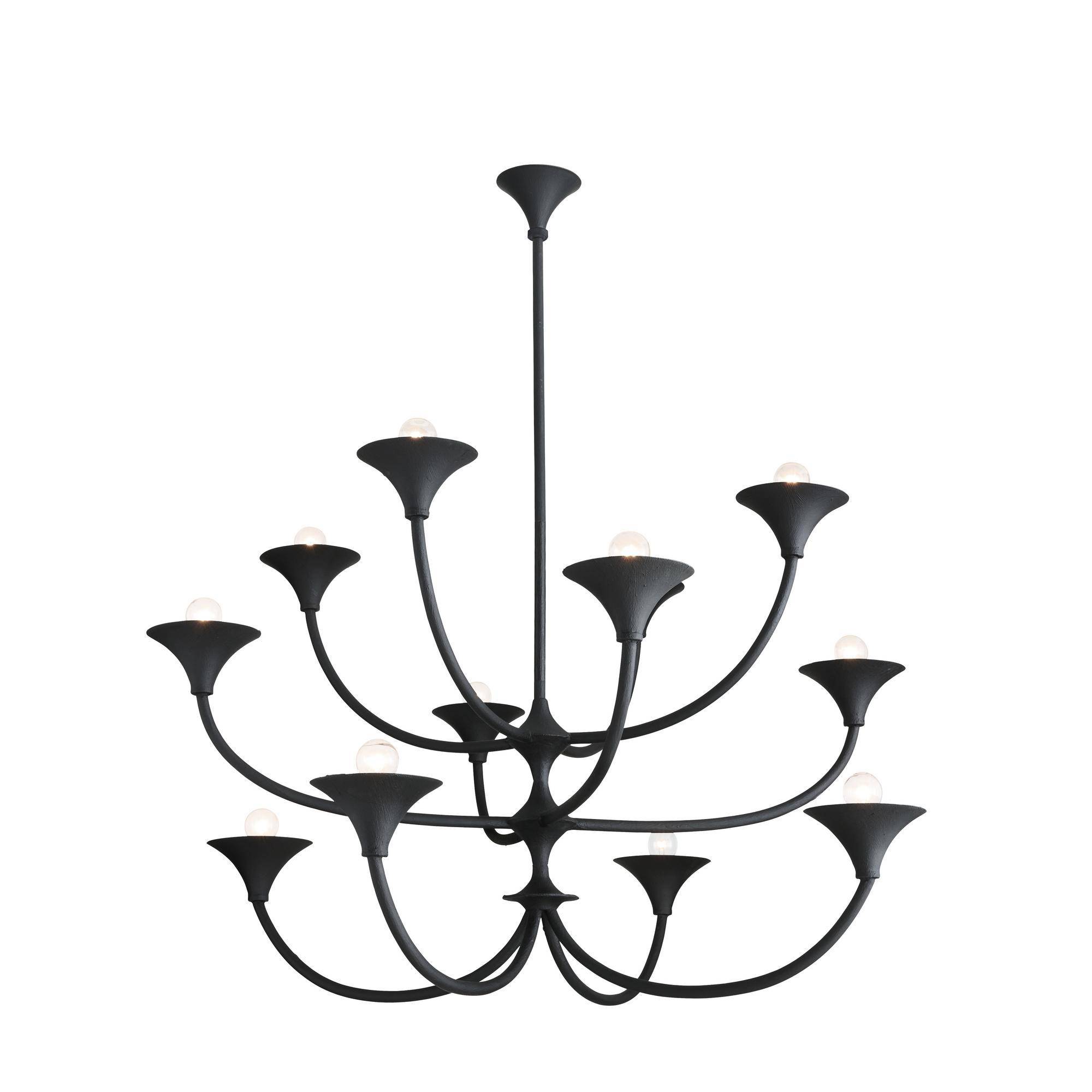 DLI09 - Larkin Chandelier - Black Gesso, Iron