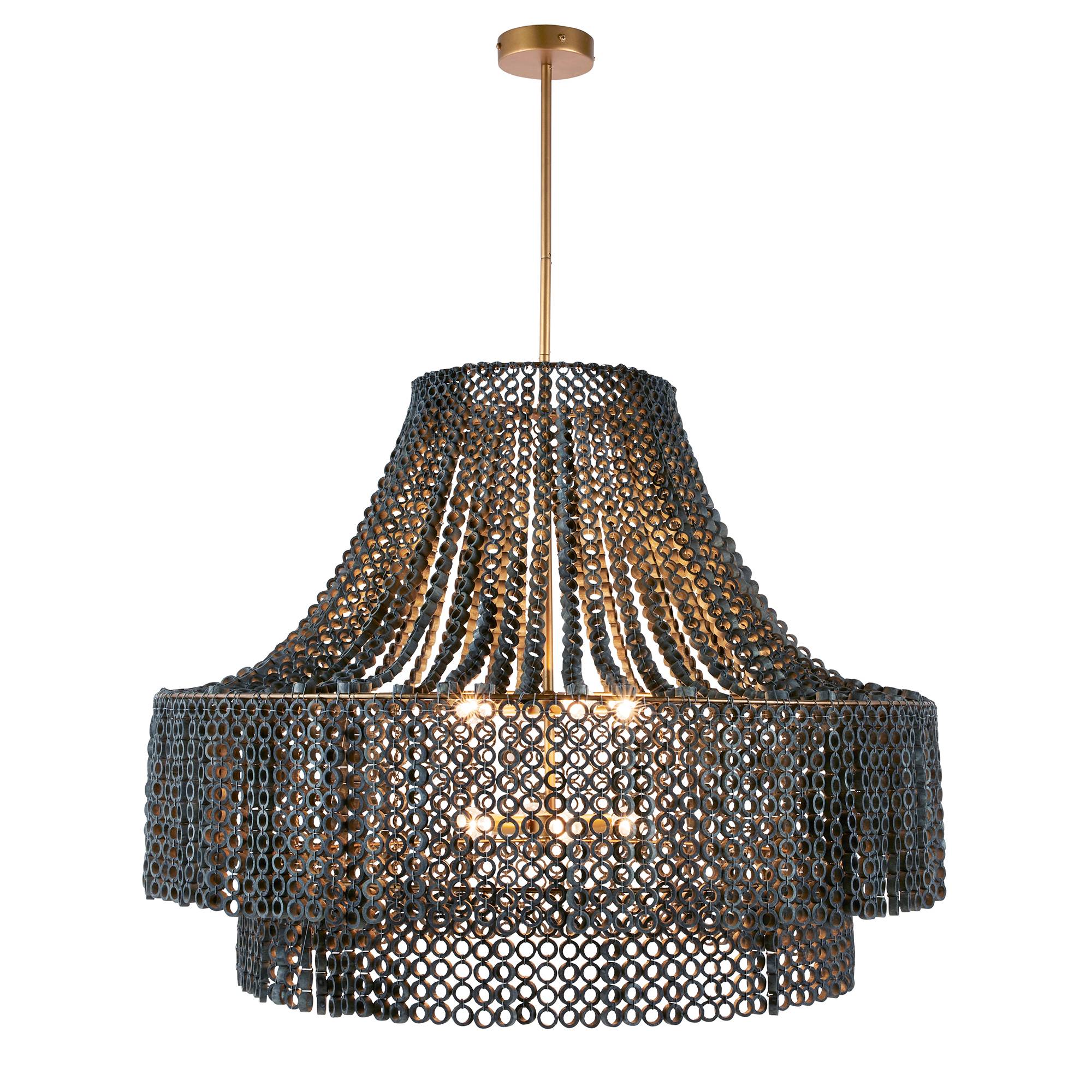 DLS11 - Hannie Large Chandelier - Gray Wash, Wood