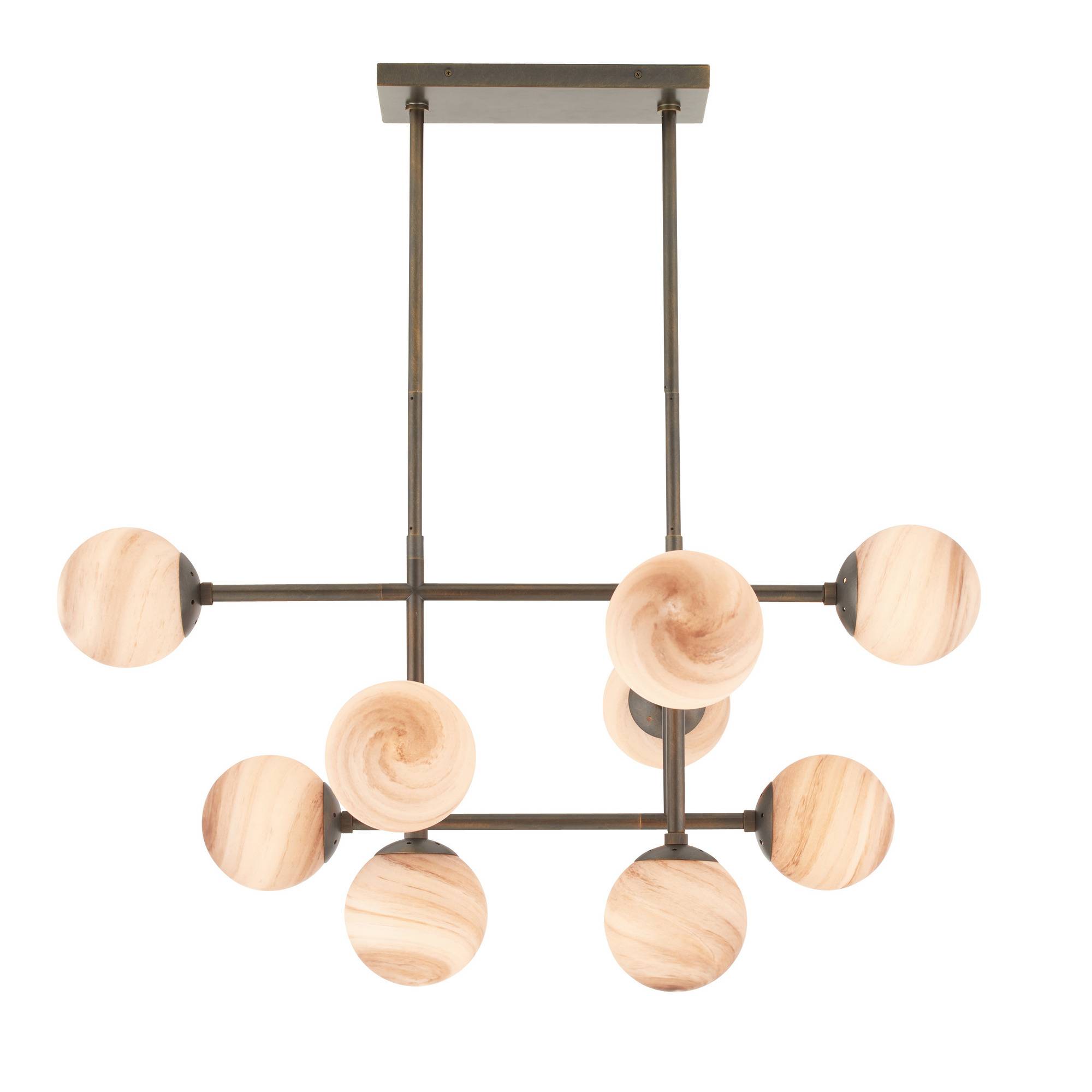 chandelierデスク Rennnsan Rynvess 26 in. 6-Light Black and Brushed Gold Forest