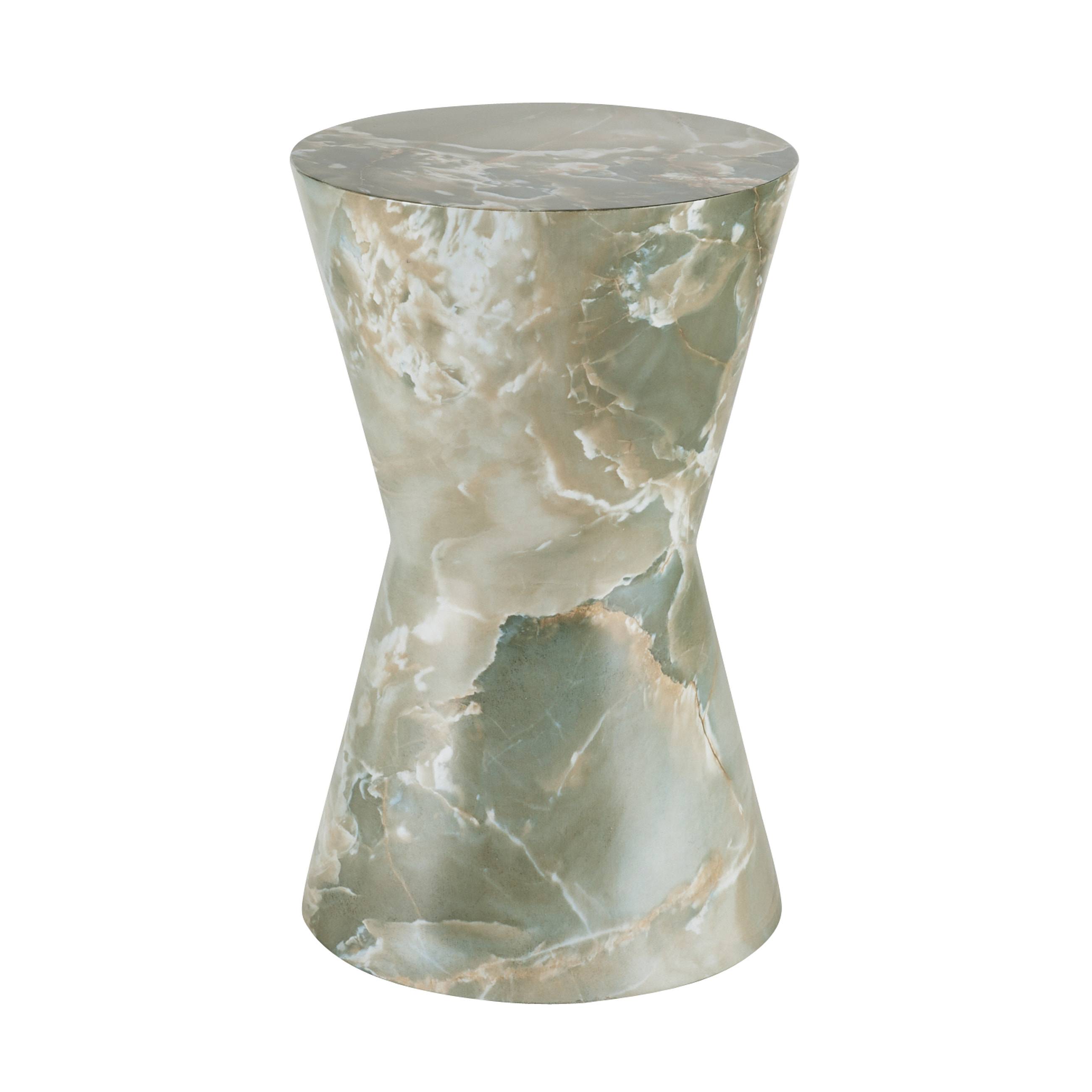 イタリアンモダンプ-クレソフア FAS07 - Costello Accent Table - Jade Faux Marble, Concrete Composite