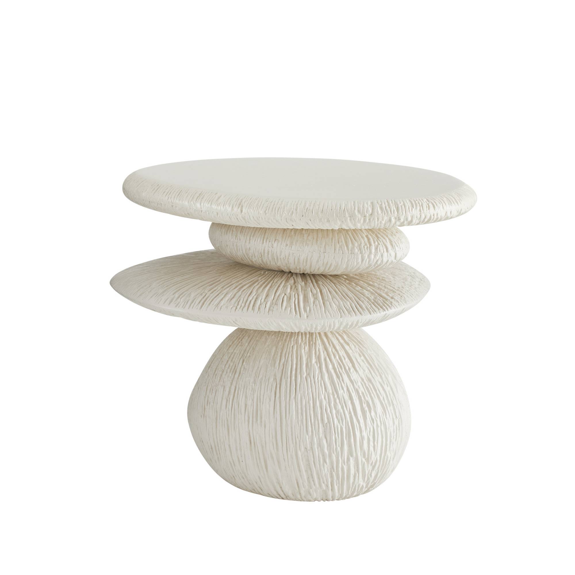FAS13 - Felicia Outdoor End Table - Ivory, Concrete Composite