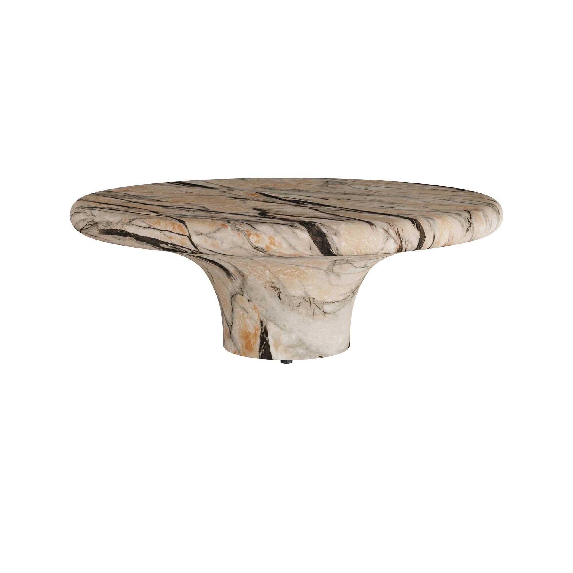 イタリアンモダンプ-クレソフア FCS07 - Zahara Coffee Table - Mojave Faux Marble, Concrete Composite