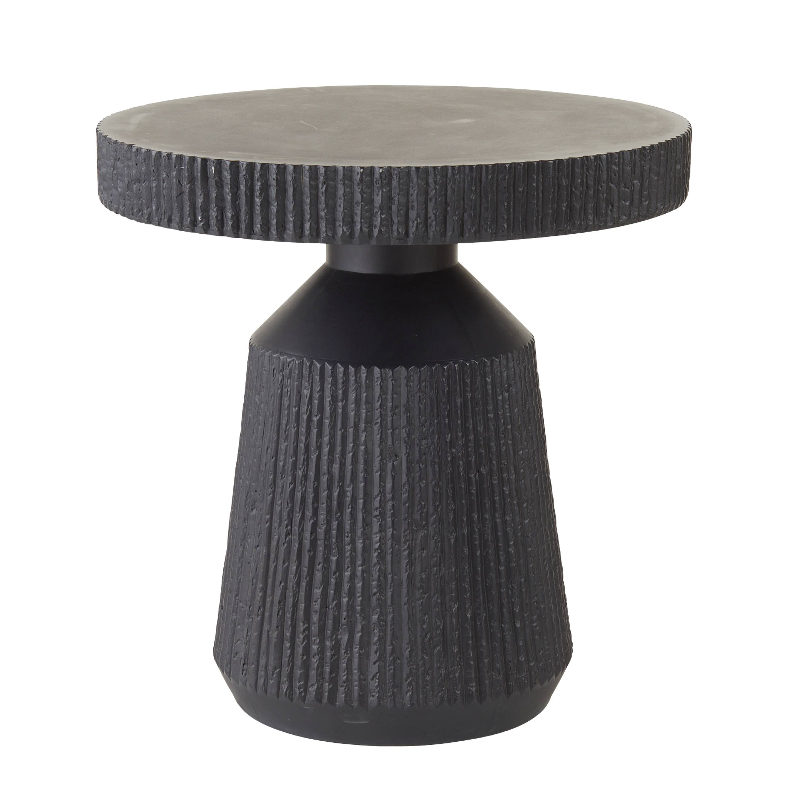 FES08 - Boyden Outdoor End Table - Black, Volcanic Rock