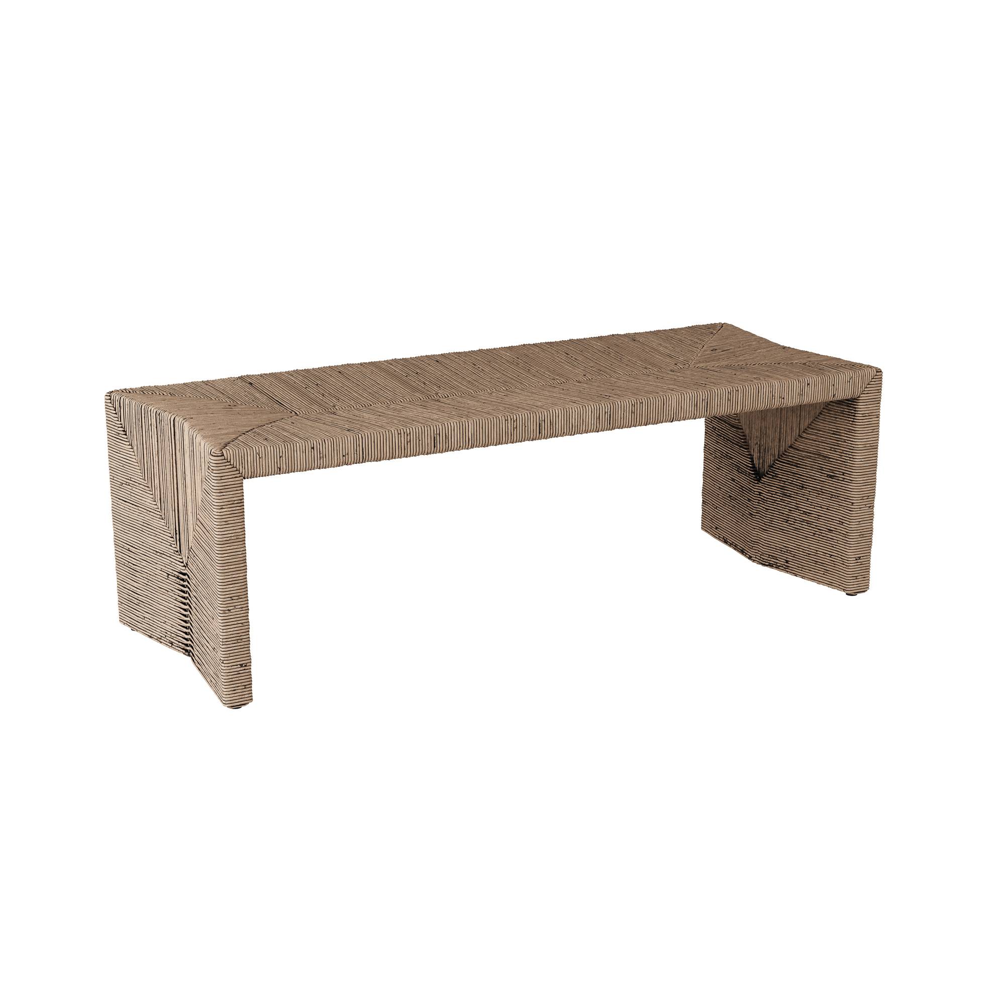 FHS01 - Zuri Bench - Black Wash, Rattan