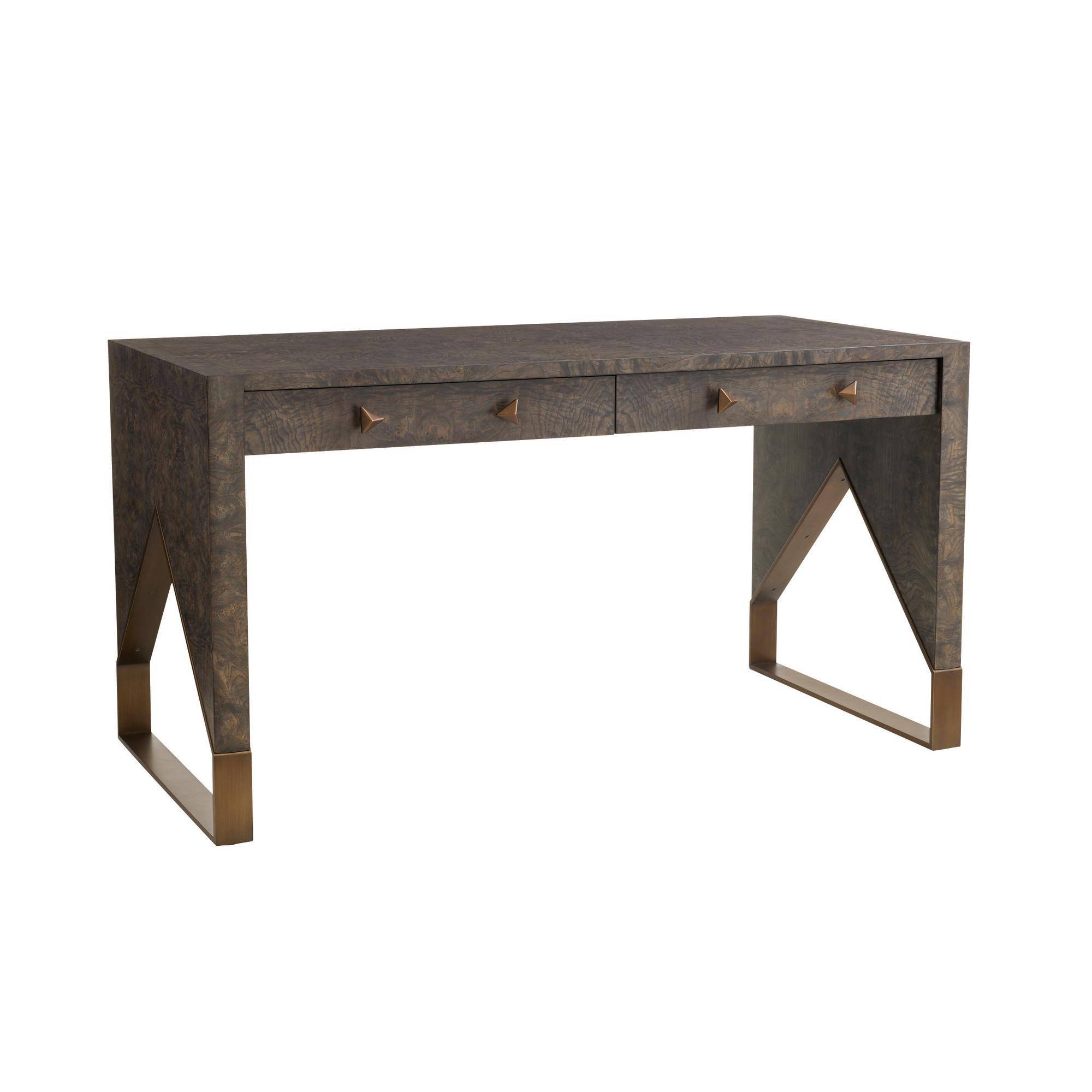 FKS07 - Jupiter Desk - Truffle Burl, Olive Ash Veneer
