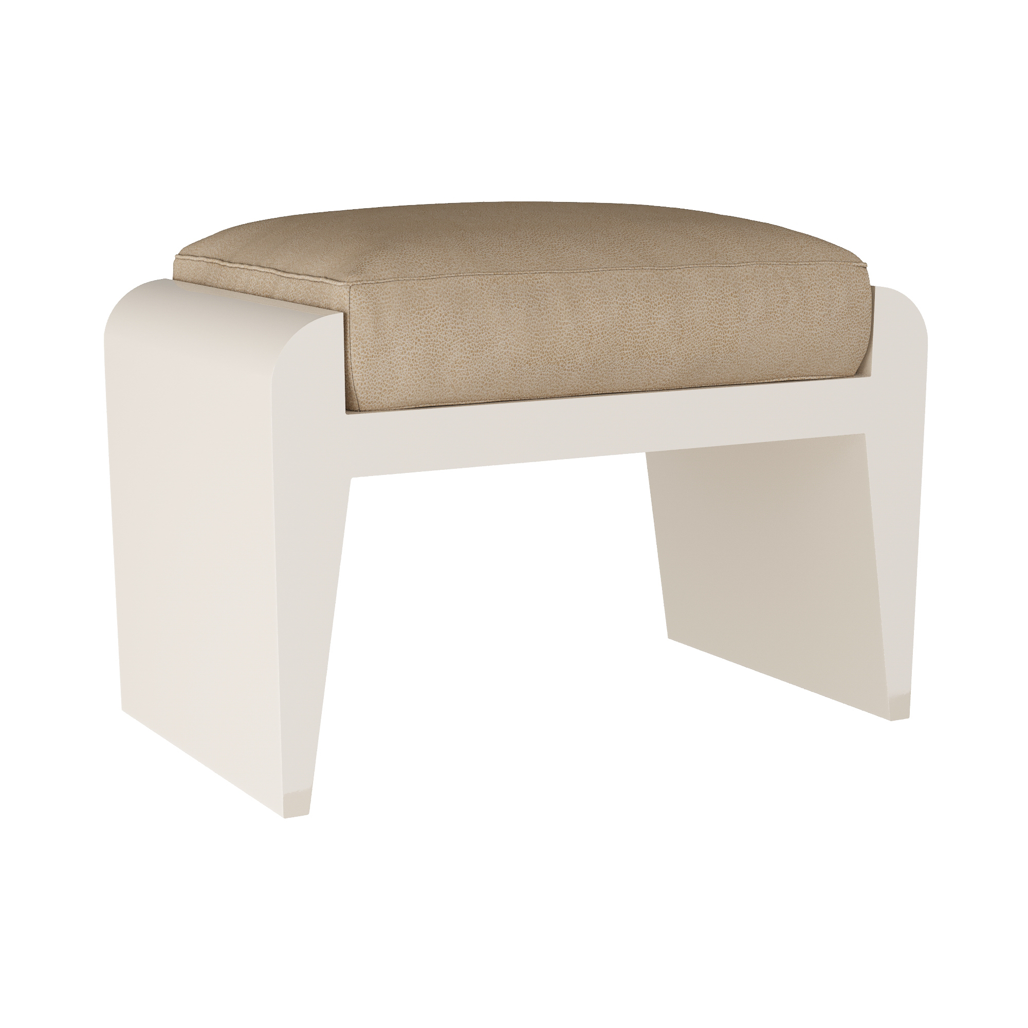 FOS02 - Alanna Ottoman - Sand, Faux Leather