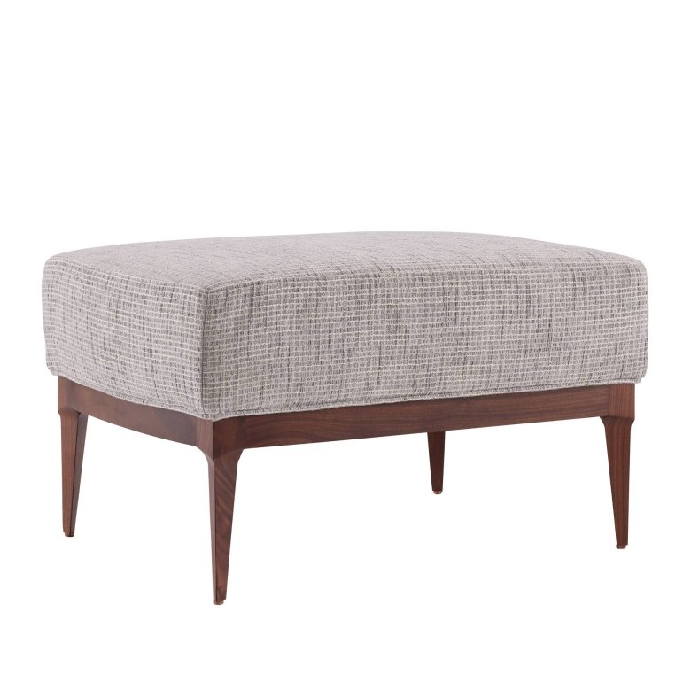 Laurette Ottoman Moonlight Grid Chenille