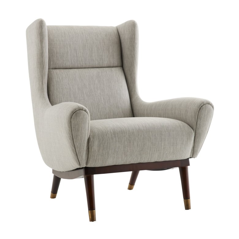 Ophelia Lounge Chair Fossil Tweed Dark Walnut