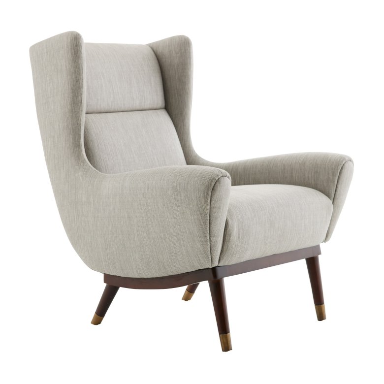 Ophelia Lounge Chair Fossil Tweed Dark Walnut