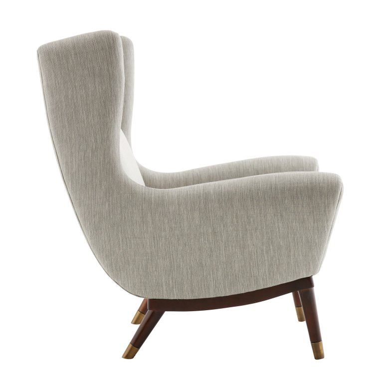 Ophelia Lounge Chair Fossil Tweed Dark Walnut