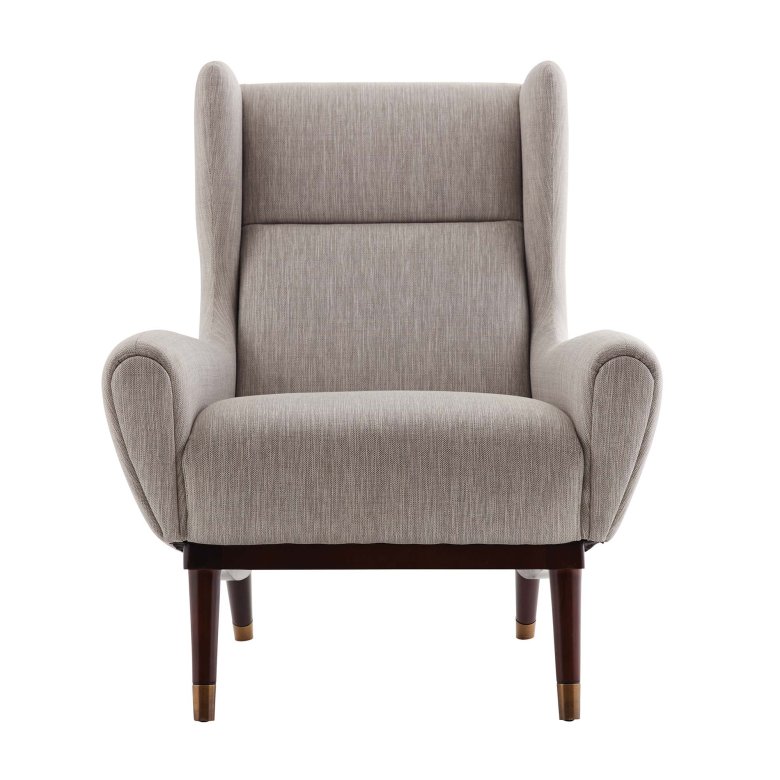 Ophelia Lounge Chair Fossil Tweed Dark Walnut