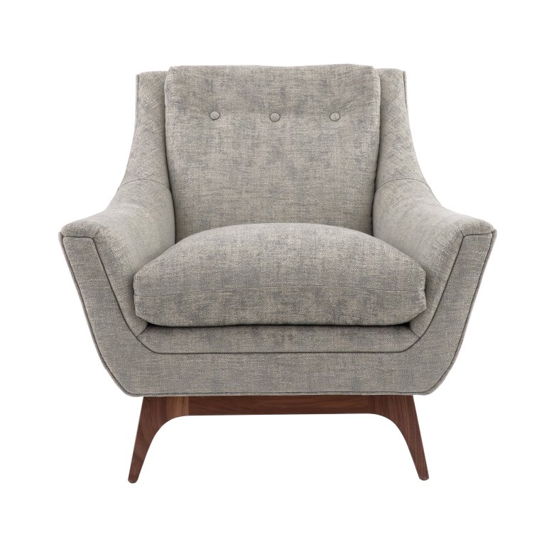 Neptune Lounge Chair Oyster Jacquard Dark Walnut