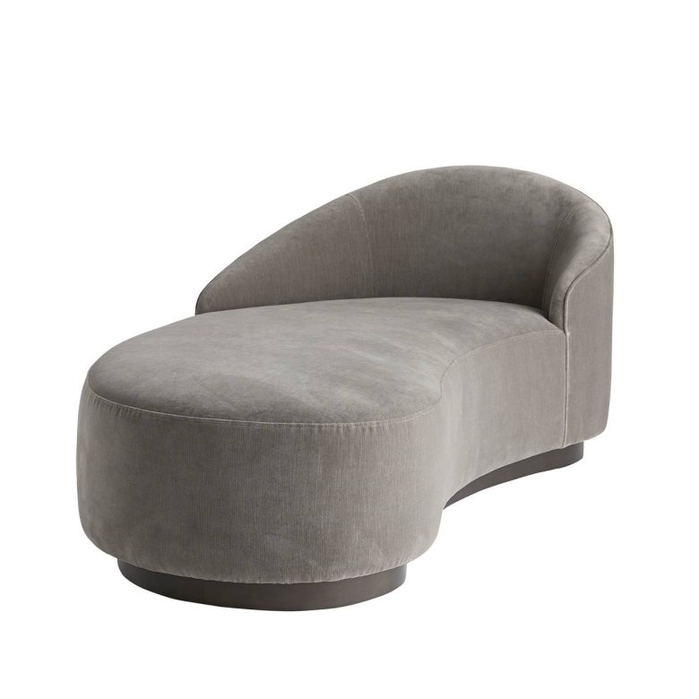 Turner Chaise Sharkskin Velvet Grey Ash, Left Arm