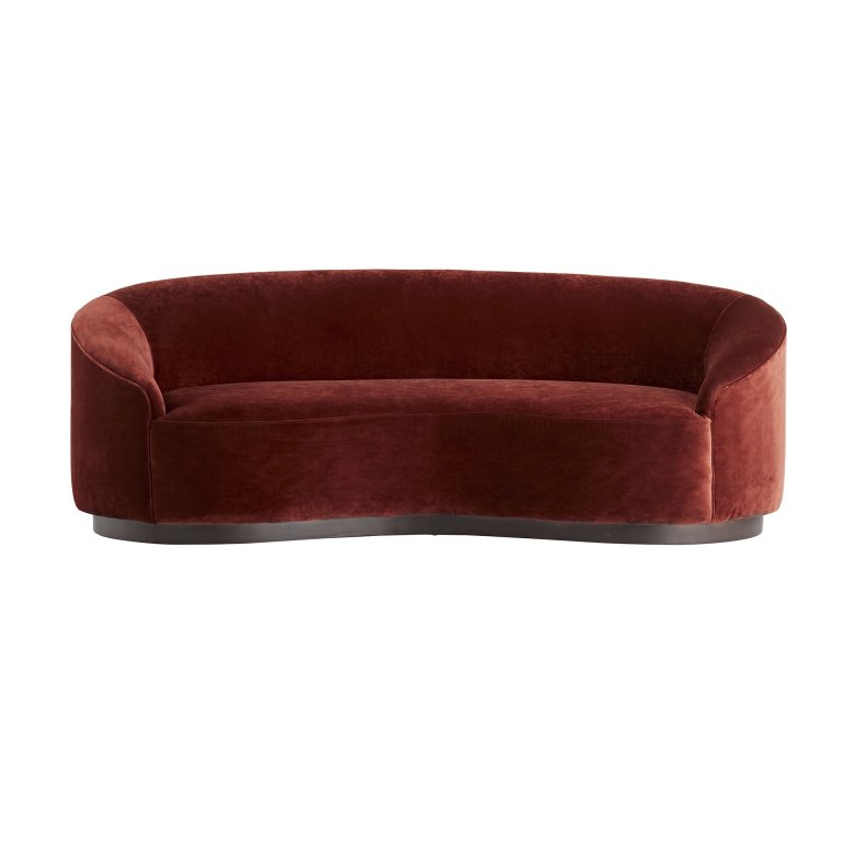 Turner Small Sofa Paprika Velvet Dark Walnut