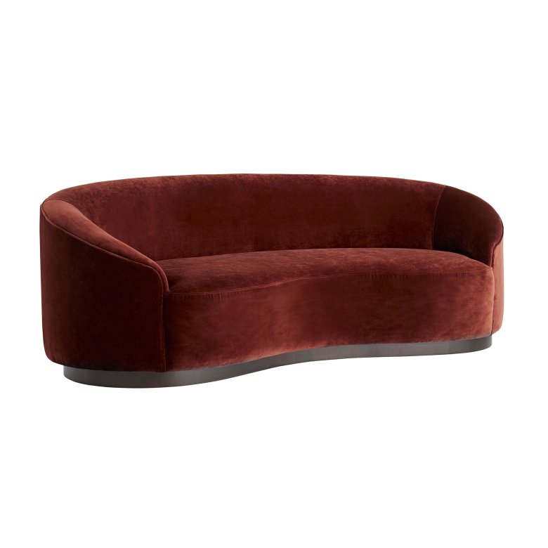 Turner Small Sofa Paprika Velvet Dark Walnut