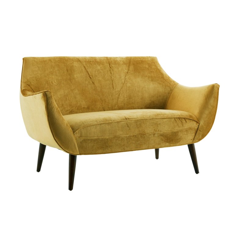 Leandro Settee Marigold Velvet Grey Ash