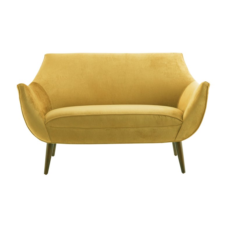 Leandro Settee Marigold Velvet Grey Ash