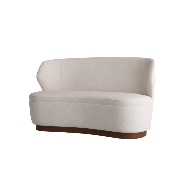 Pasadena Settee Cloud Bouclé Dark Walnut
